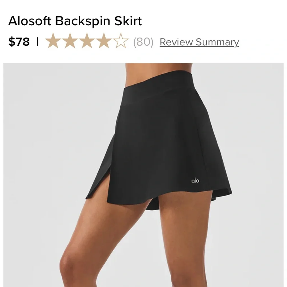 ALO Yoga “alosoft backspin” Skirt